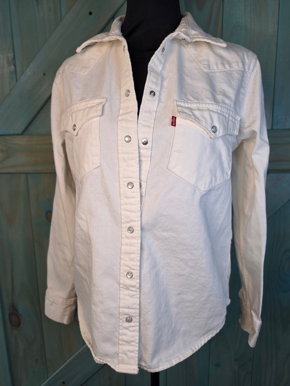 Levi's Dorsey Western Oversized Shirt Pearl Snap Button 2 Flap Chest Pockets